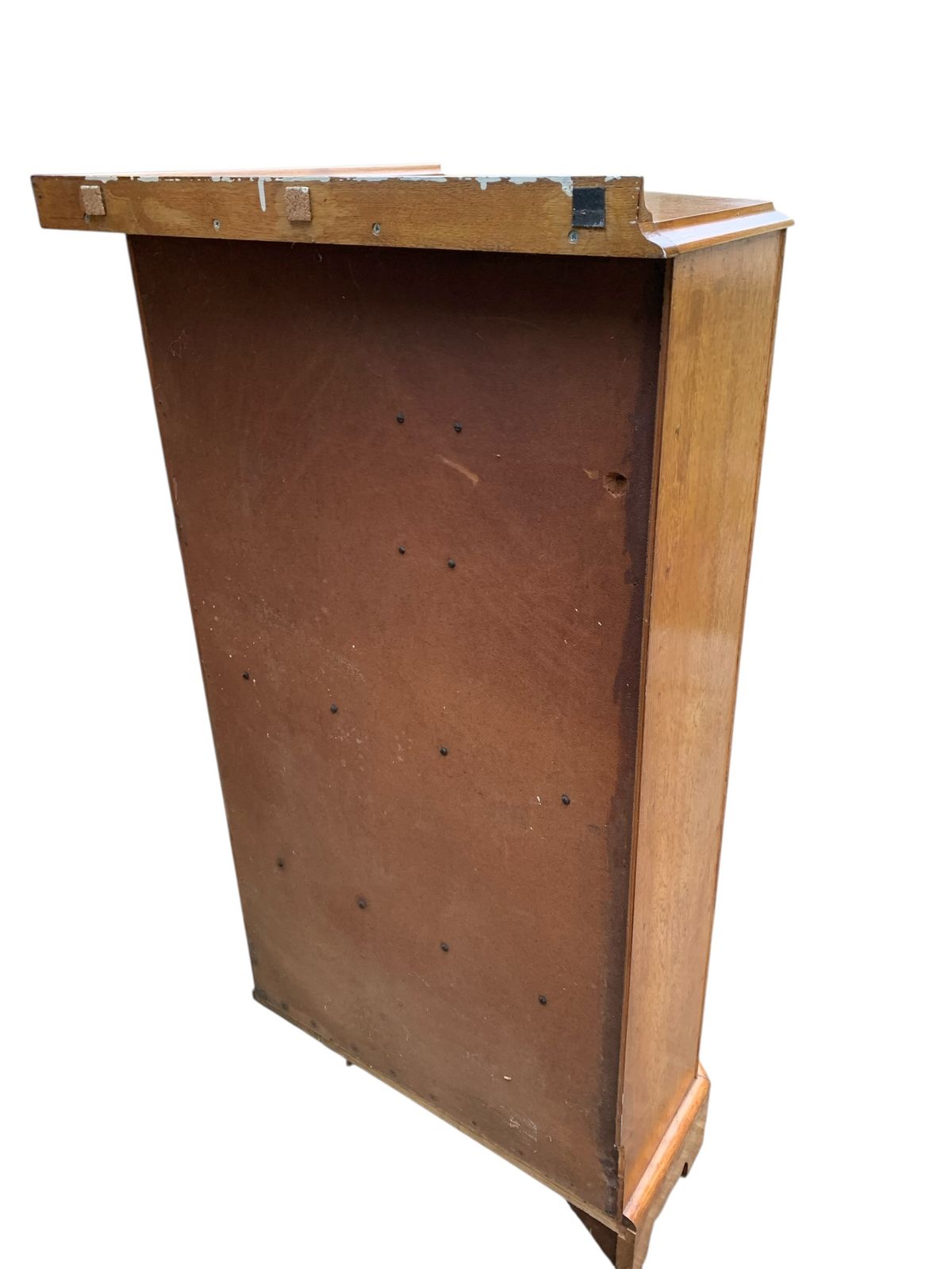 Mid Century Light Oak Corner Cupboard photo vintage