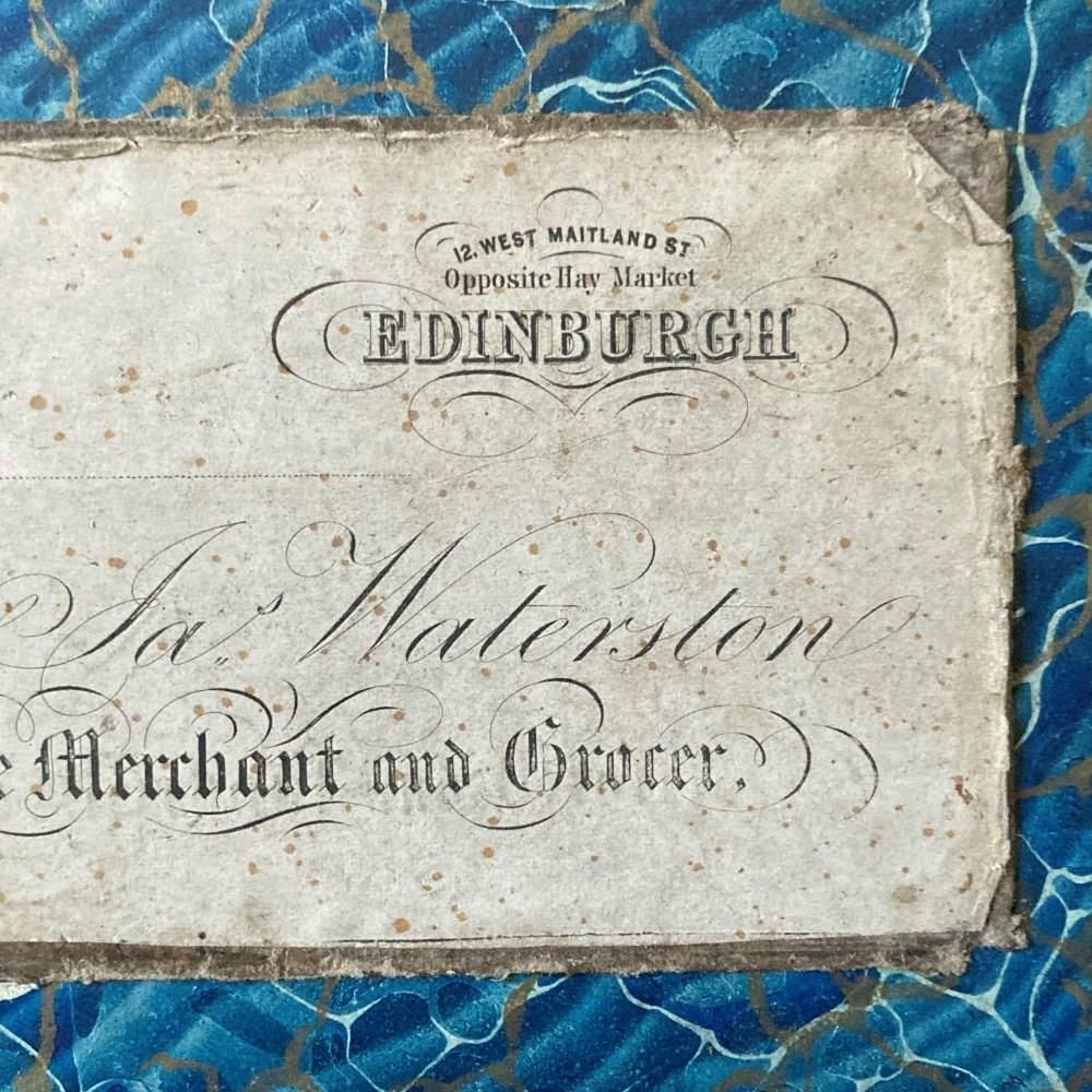 Antique Trade Card   Edinburgh Wine Merchant photo for sale