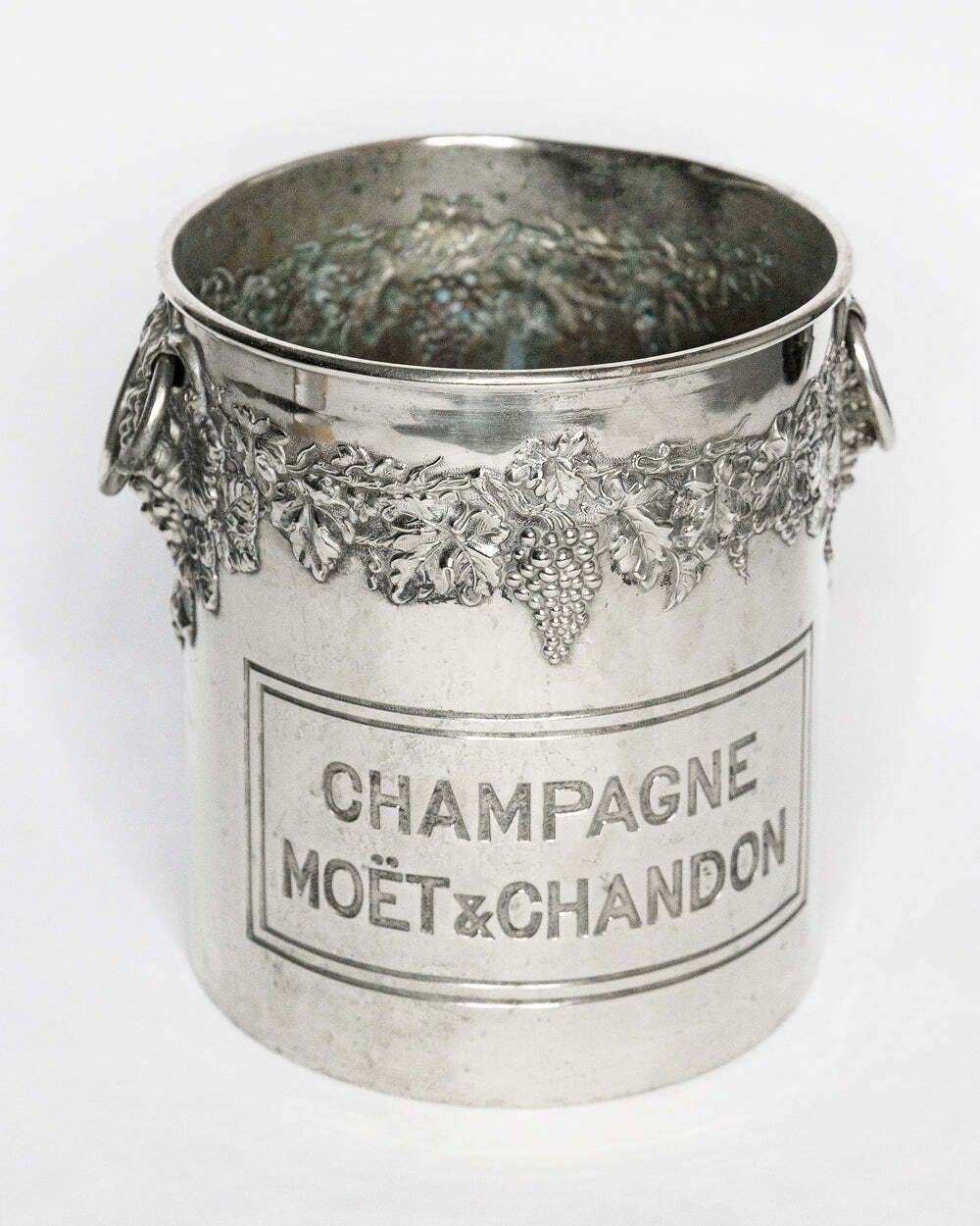 Vintage Moët & Chandon Verzilverde Champagnekoeler En Ijsemmer photo Woonaccessoires