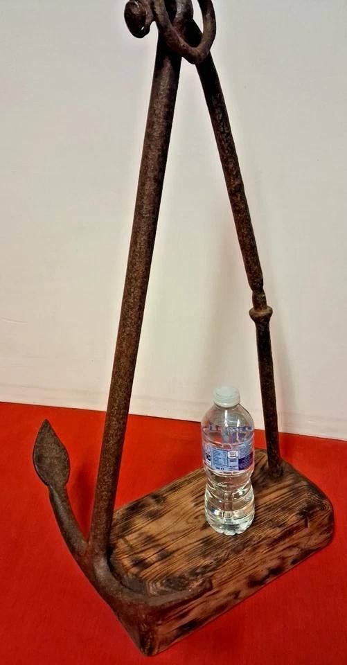 Antique Ship Anchor Mounted On A Driftwood Oak Piece Lovely Display Feature photo vintage