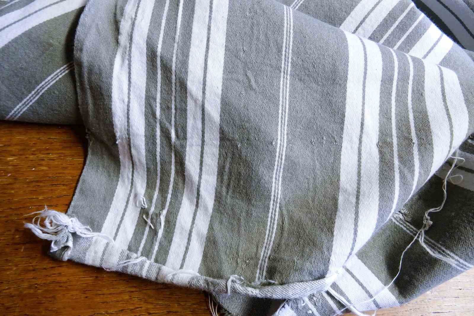 Four Metres Of French Grey Stripe Cotton Twill Ticking photo vintage