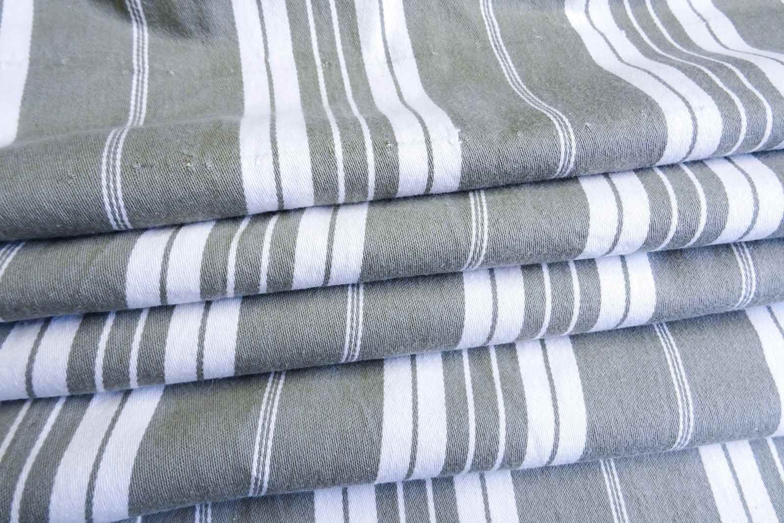 Textiles Four Metres Of French Grey Stripe Cotton Twill Ticking photo