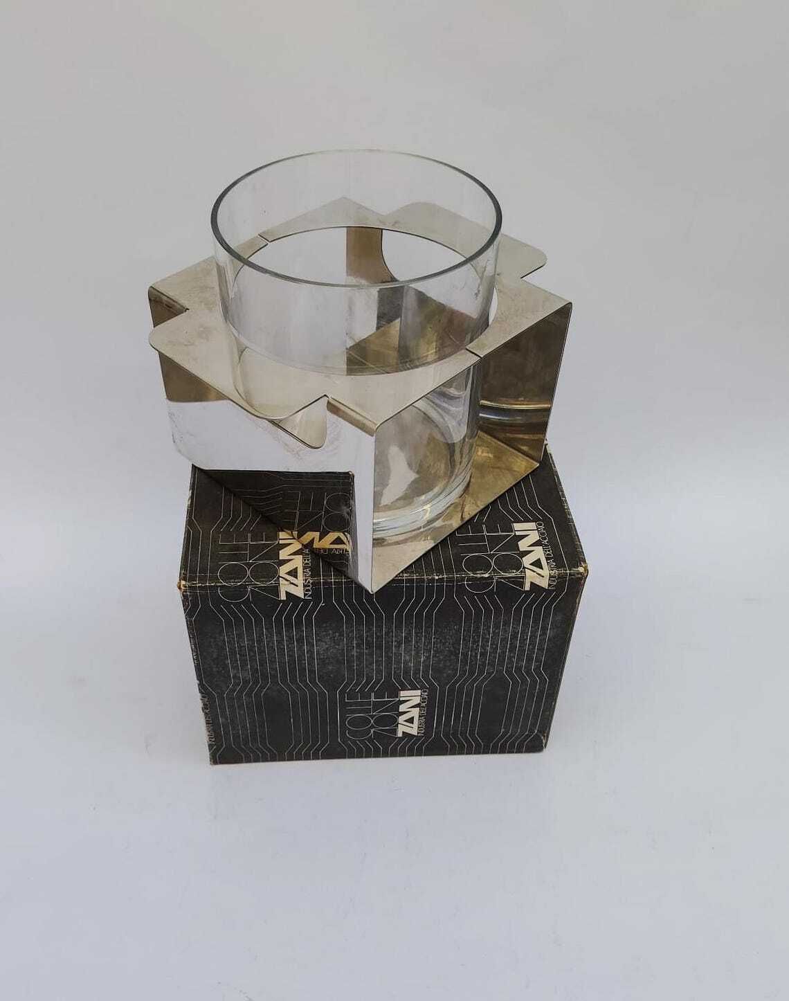 Serafino Zani Collection Ice Bucket, Vintage Glass And Steel Design photo furniture