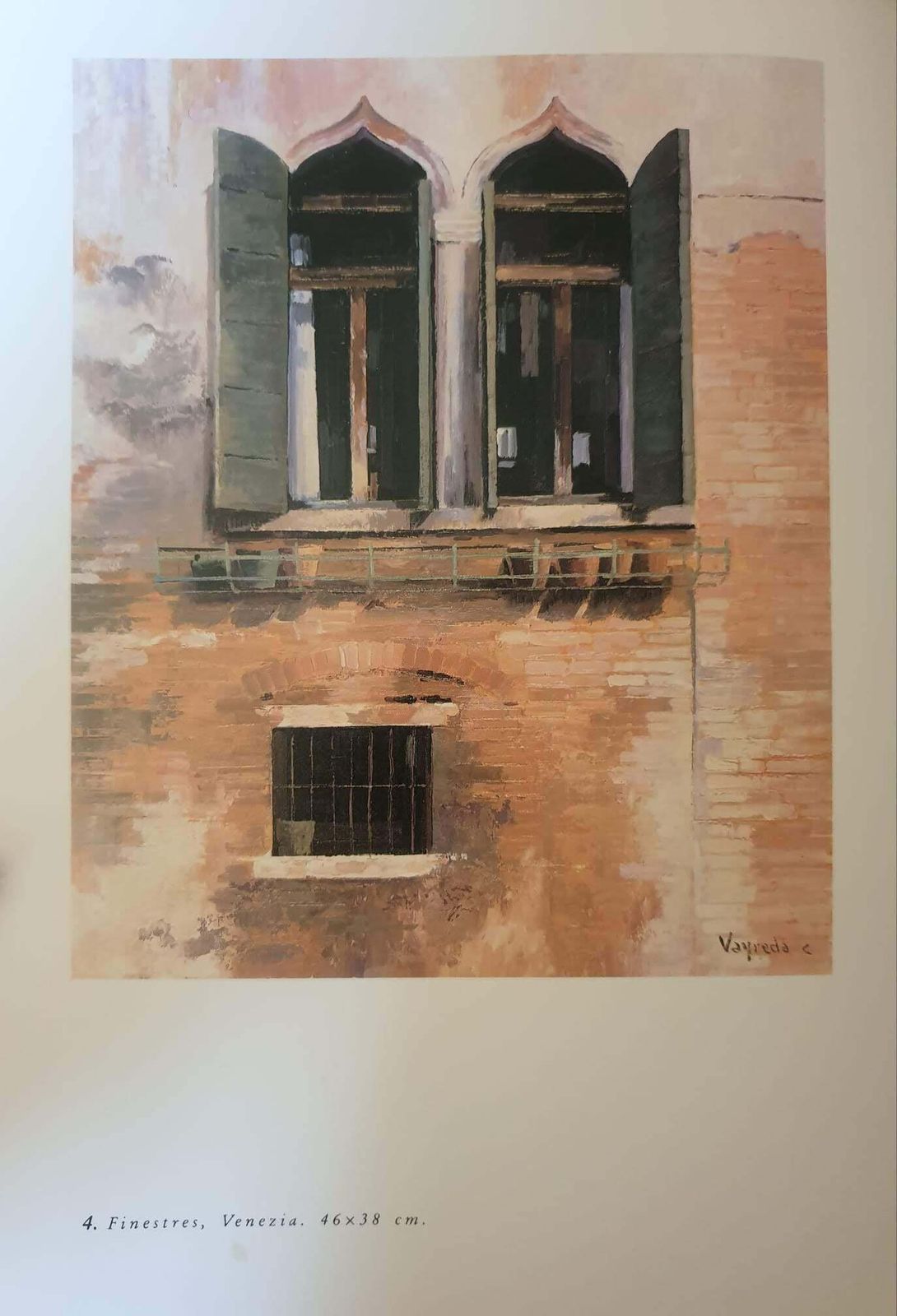 Art Josep Maria Vayreda Canadell Window Of Venice, Original Oil Painting On Canvas C.1985 photo
