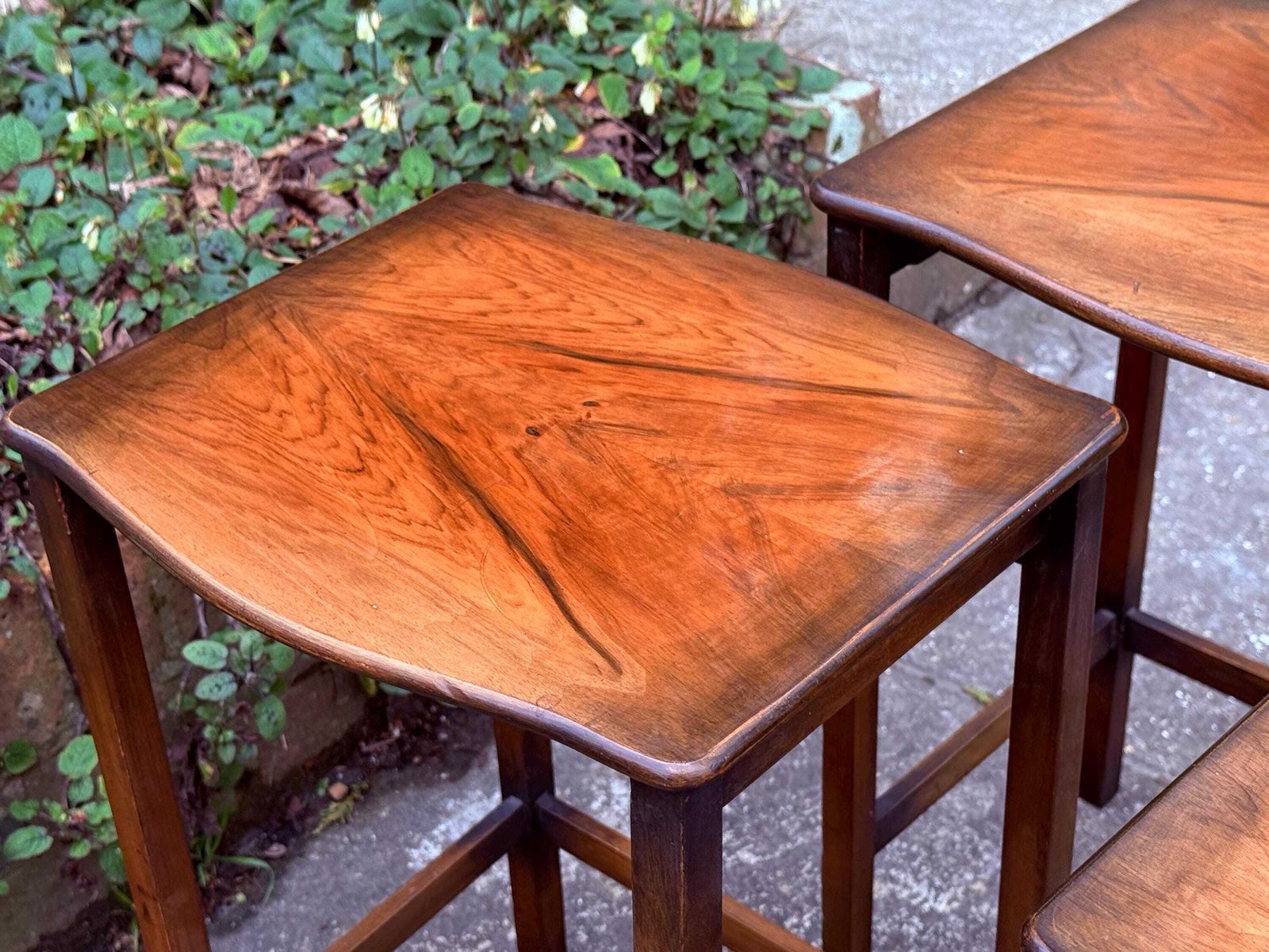 Mid Century 1960s Teak Nest Of Tables Scandinavian Style Occasional Tables (3 Tables) photo vintage