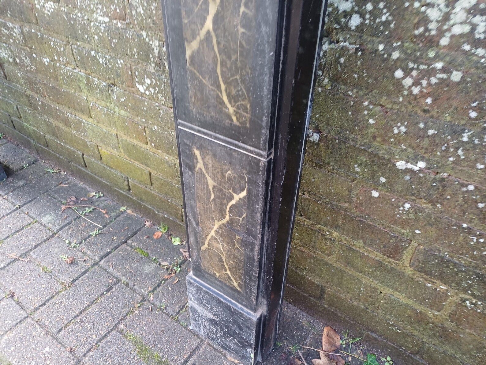 photo vintage Victorian Slate Fire Surround Mantelpiece Antique Fireplace Surround Painted Faux Marble Columns Architectural Salvage Free Hand Delivery