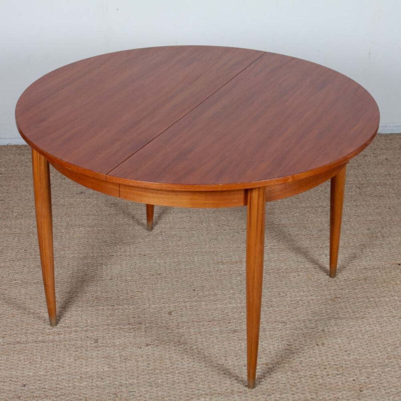 Round, Extendable Wooden Dining Table, 1960 photo furniture