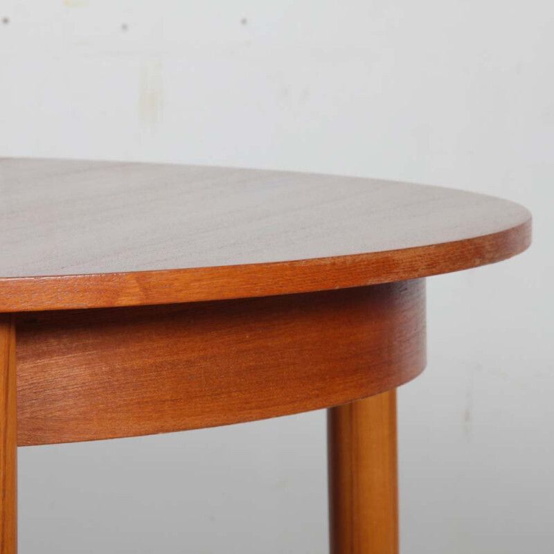 Round, Extendable Wooden Dining Table, 1960 photo for sale