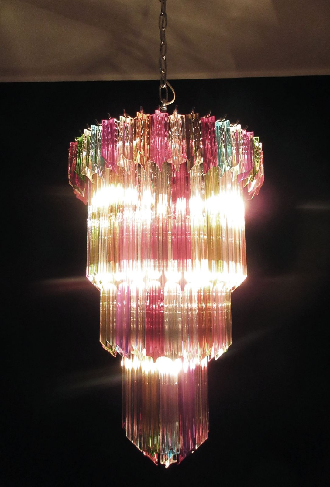 Murano Glass Chandelier    111 Multicolor Quadriedri photo buy