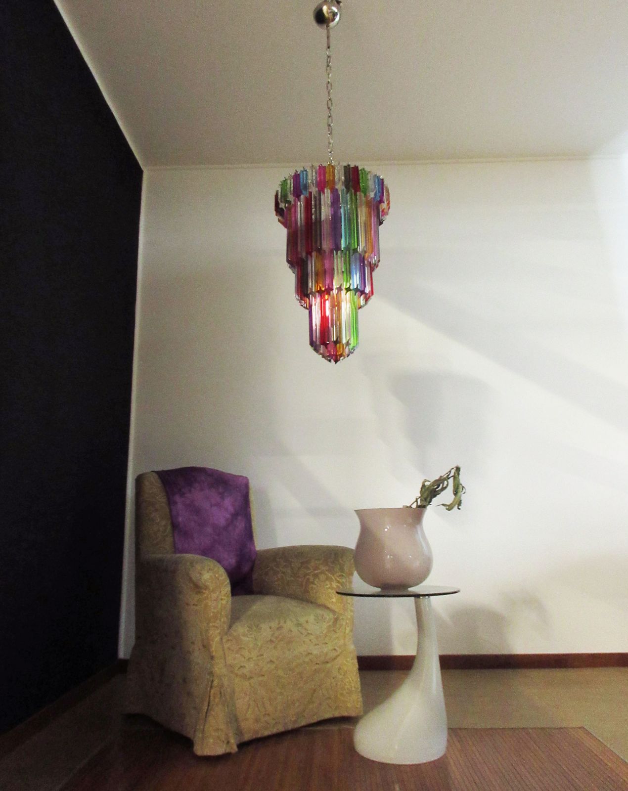 photo for sale Murano Glass Chandelier    111 Multicolor Quadriedri