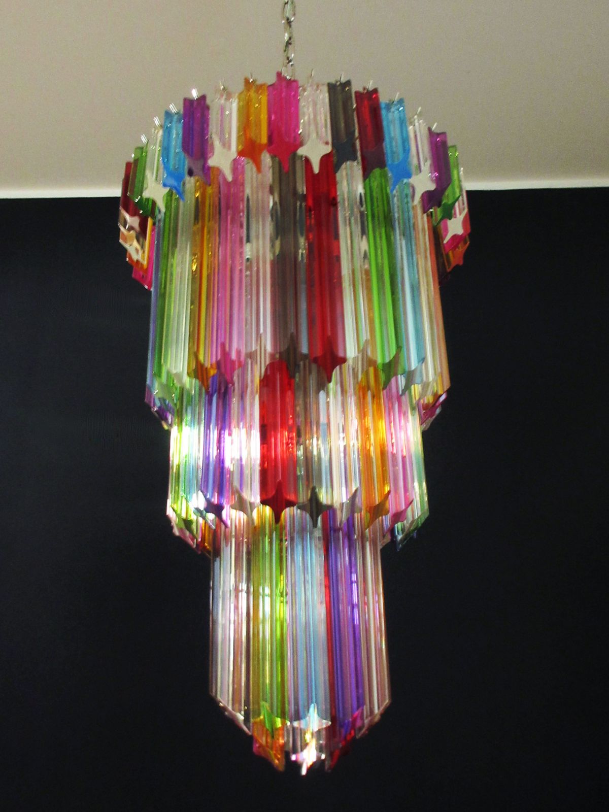 photo vinterior Murano Glass Chandelier    111 Multicolor Quadriedri