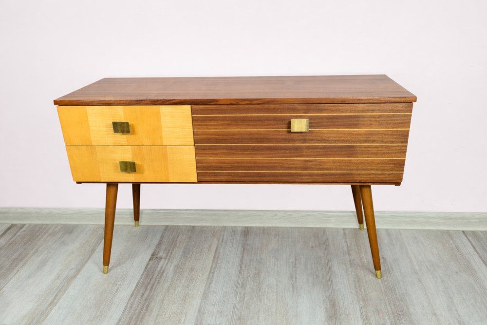 Modernist Chest Of Drawers With Contrasting Veneer, 1960s photo furniture