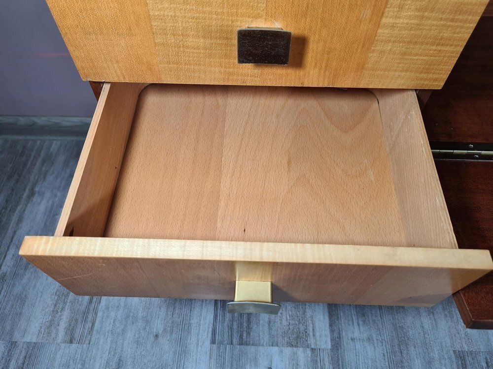 Modernist Chest Of Drawers With Contrasting Veneer, 1960s photo vintage