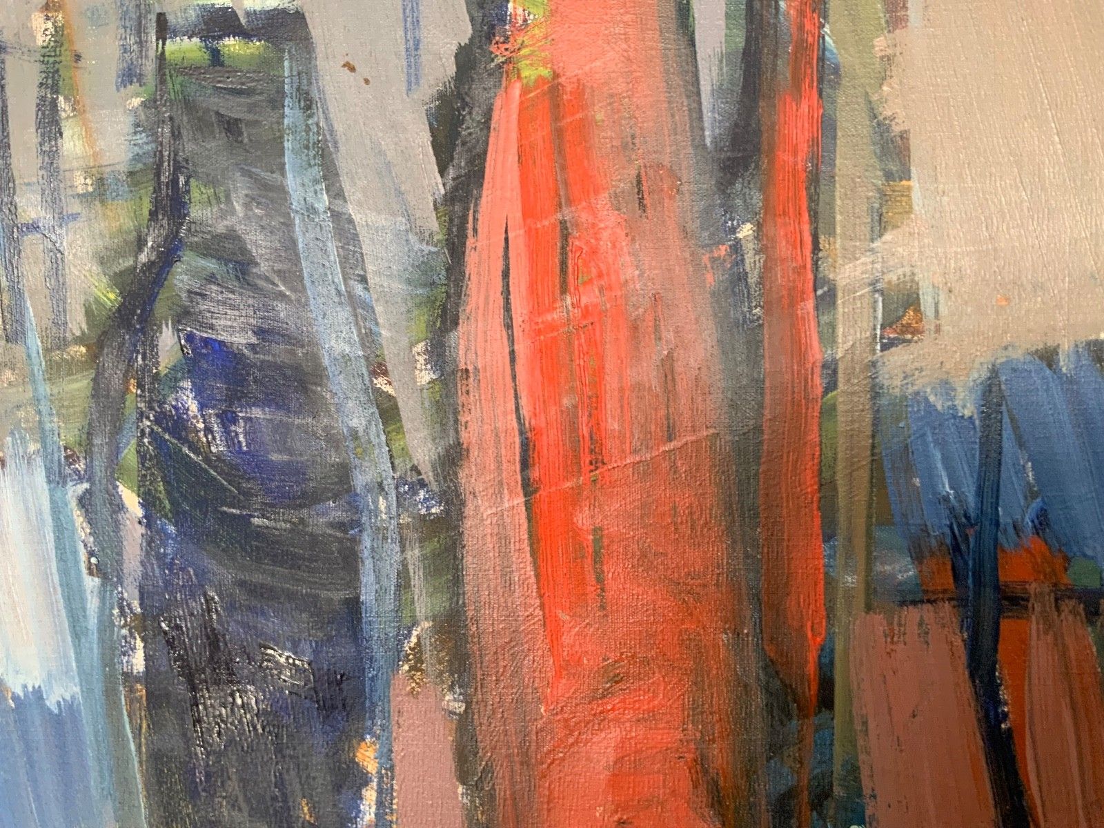 photo vinterior Vintage Modernists Oil Painting Still Life With Red Bottle, Signed Falck, 1960s