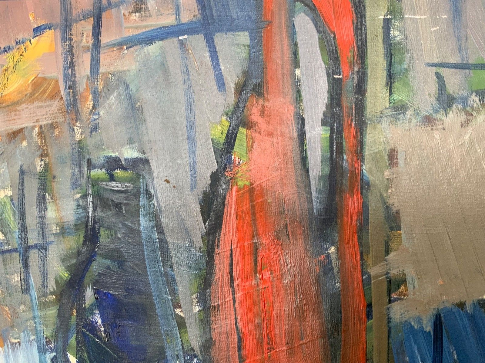 photo buy Vintage Modernists Oil Painting Still Life With Red Bottle, Signed Falck, 1960s