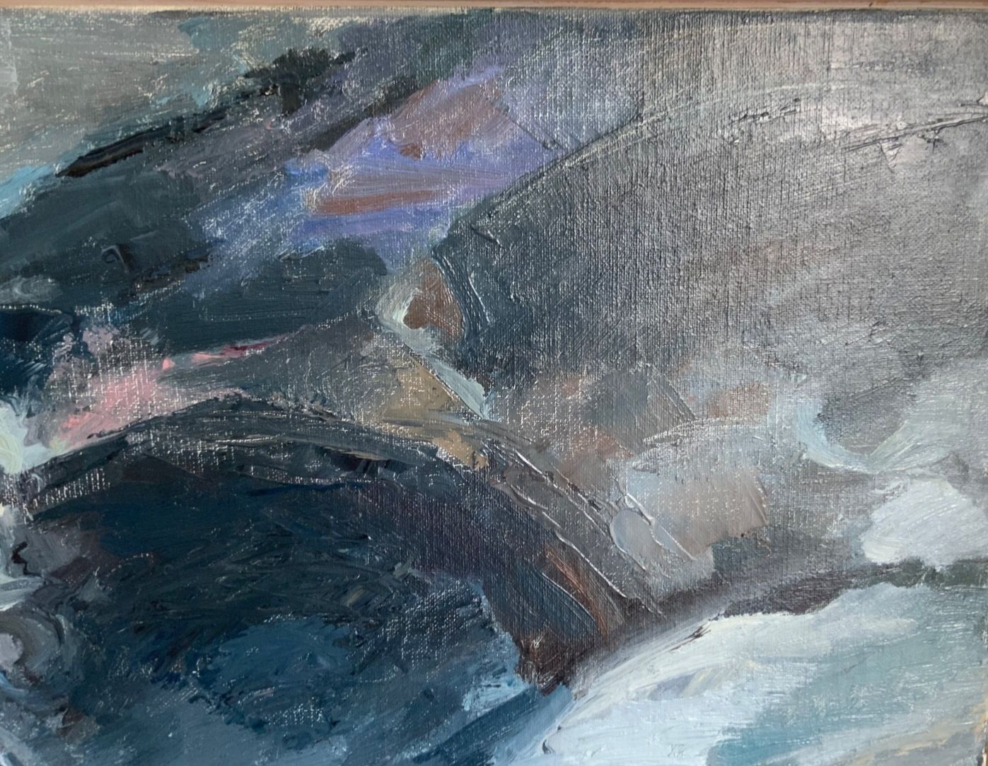 551.0 Oil Painting On Canvas, Contemporary Abstract, M.Sjolund 1983 photo
