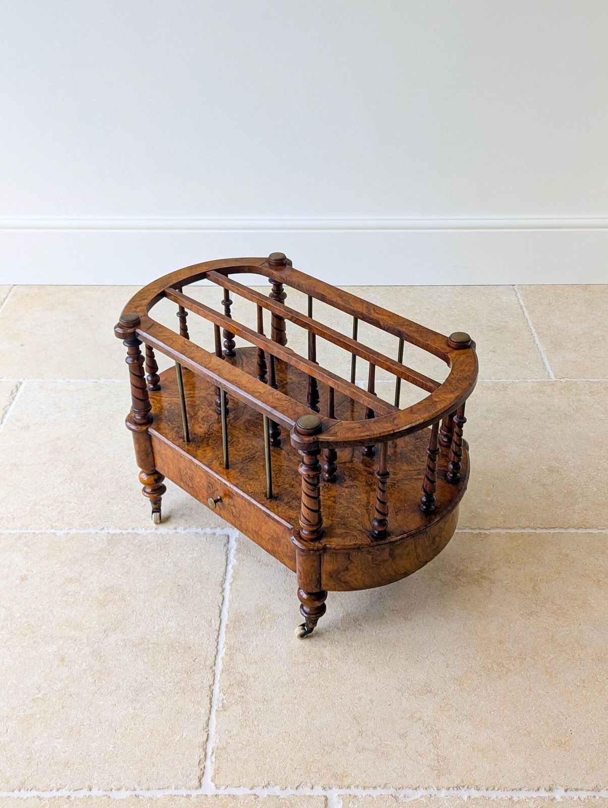 photo for sale Antique Victorian Burr Walnut Canterbury C.1870