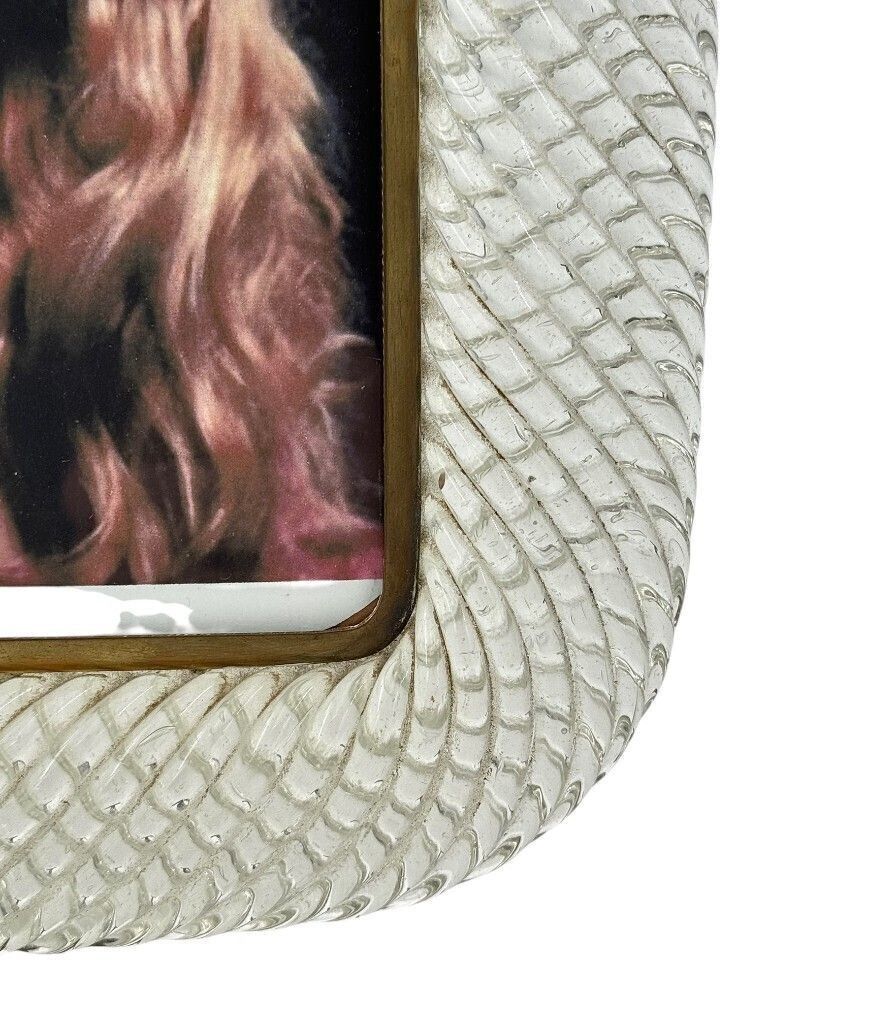 photo vintage An Orignal 1940s Murano Hand Blown, Torchon Glass Picture Frame By Barovier & Toso
