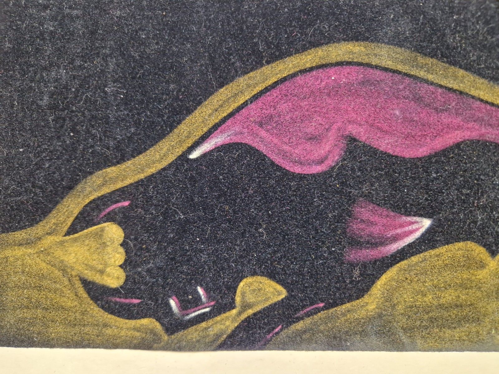 Mid Century Signed Velvet Painting Of A Bull Unframed But Mounted photo for sale