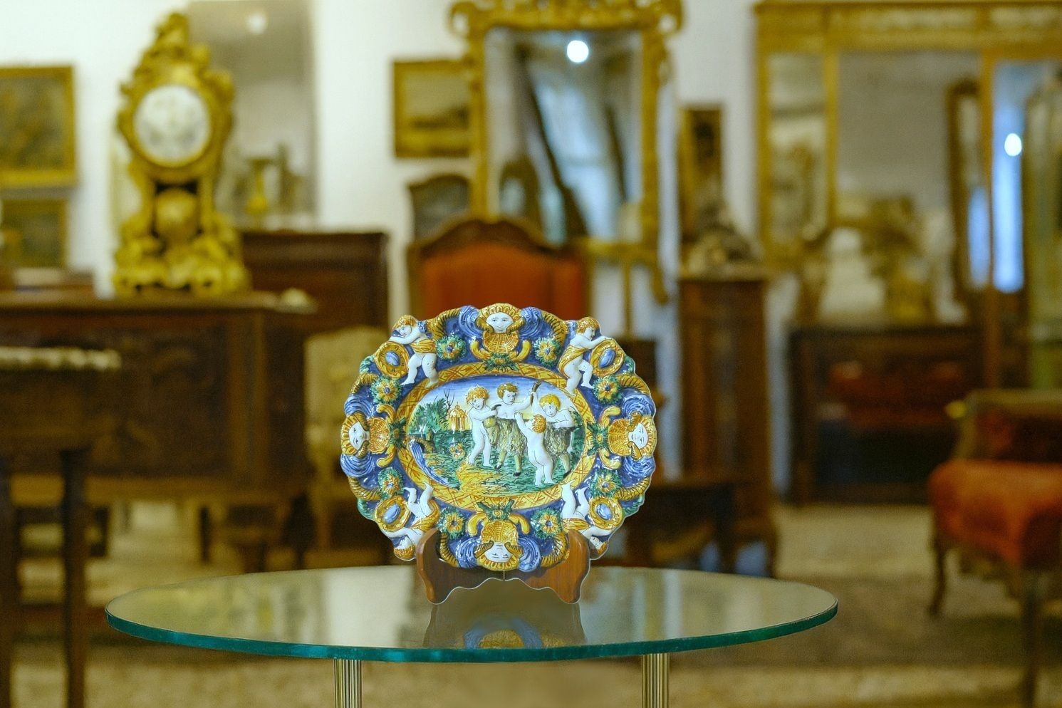 Majolica Plate / Imbres Manufactory Of Pavia / 18th Century photo furniture