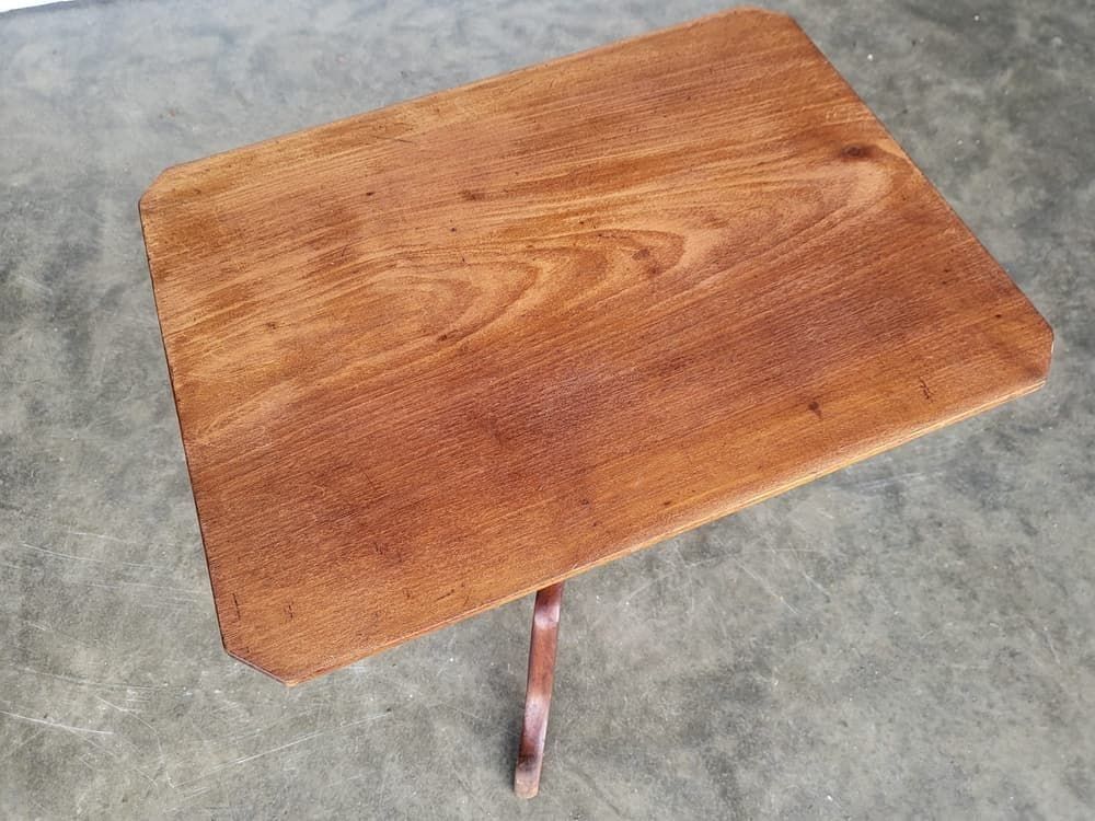 Antique Small Square Tilt Top Side End Lamp Occasional Table photo vintage