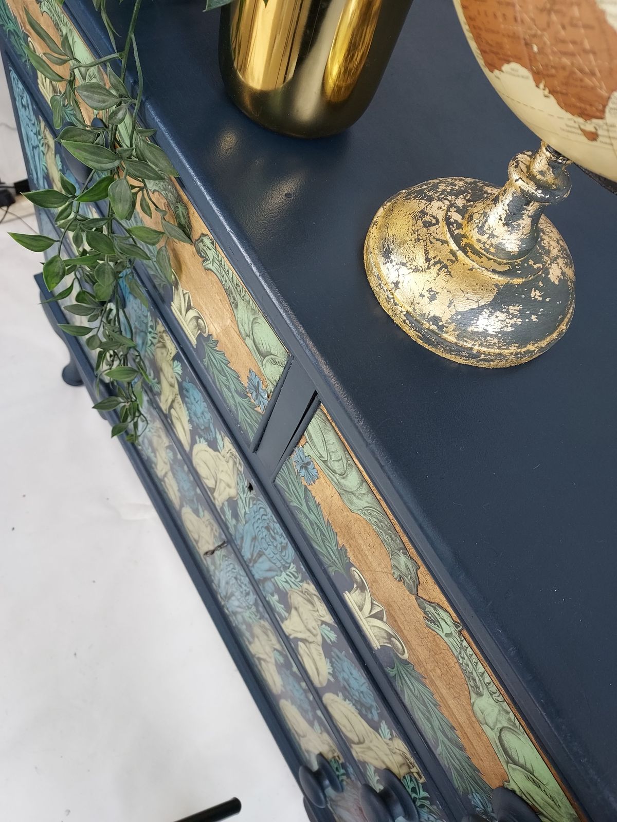 Large Antique Chest Of Drawers With Decorative Creatures Design photo buy