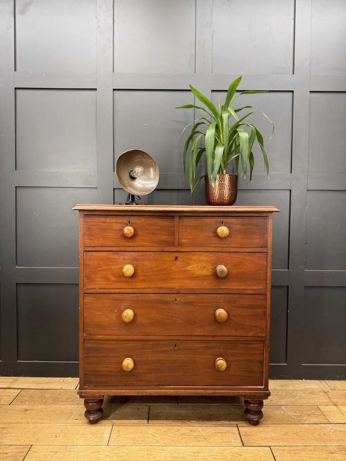 Victorian Mahogany Chest Of Drawers On Bun Feet