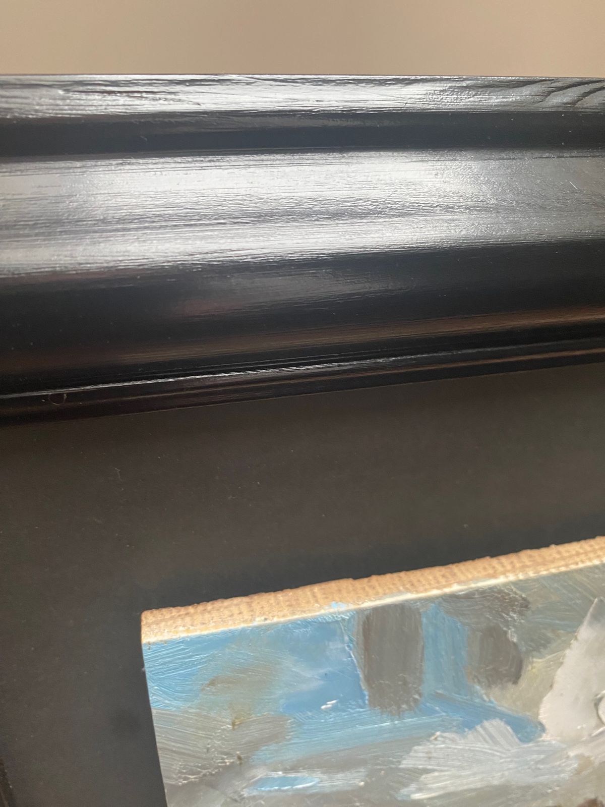 Landscape Oil Painting On Antique Oak Panel photo vinterior