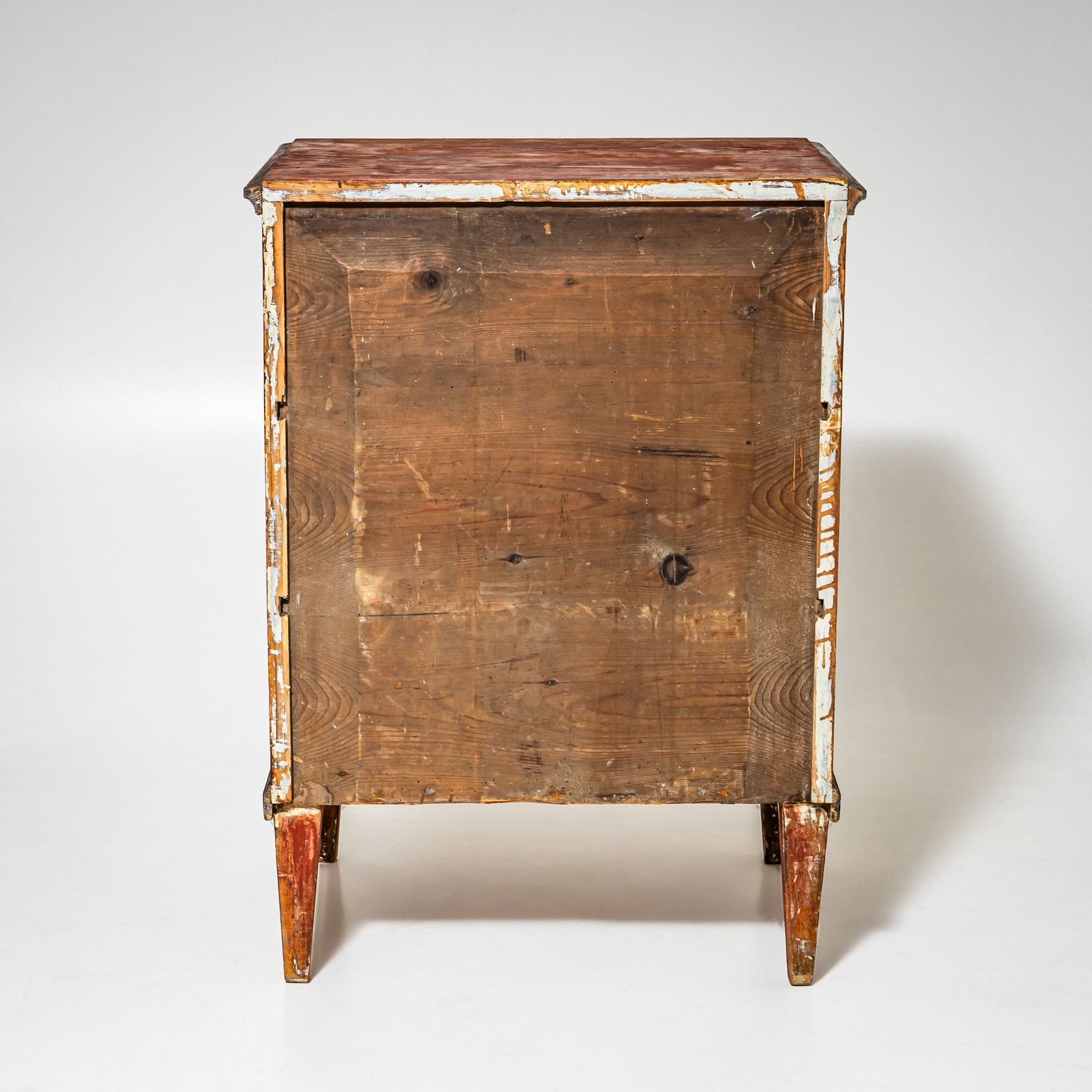 Hand Painted Biedermeier Chest Of Drawers In Red, First Half Of The 19th Century photo vintage