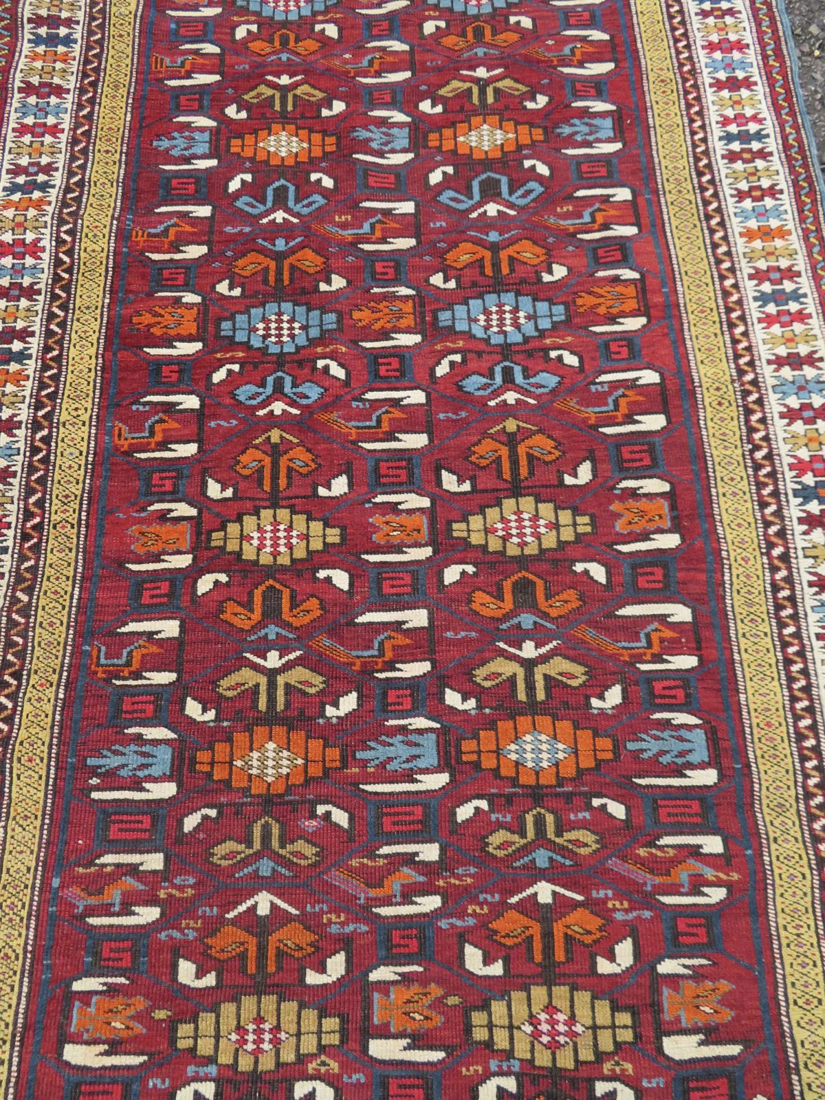 Antique Caucasian Karabagh Rug. 210cm X 127cm. photo Textiles