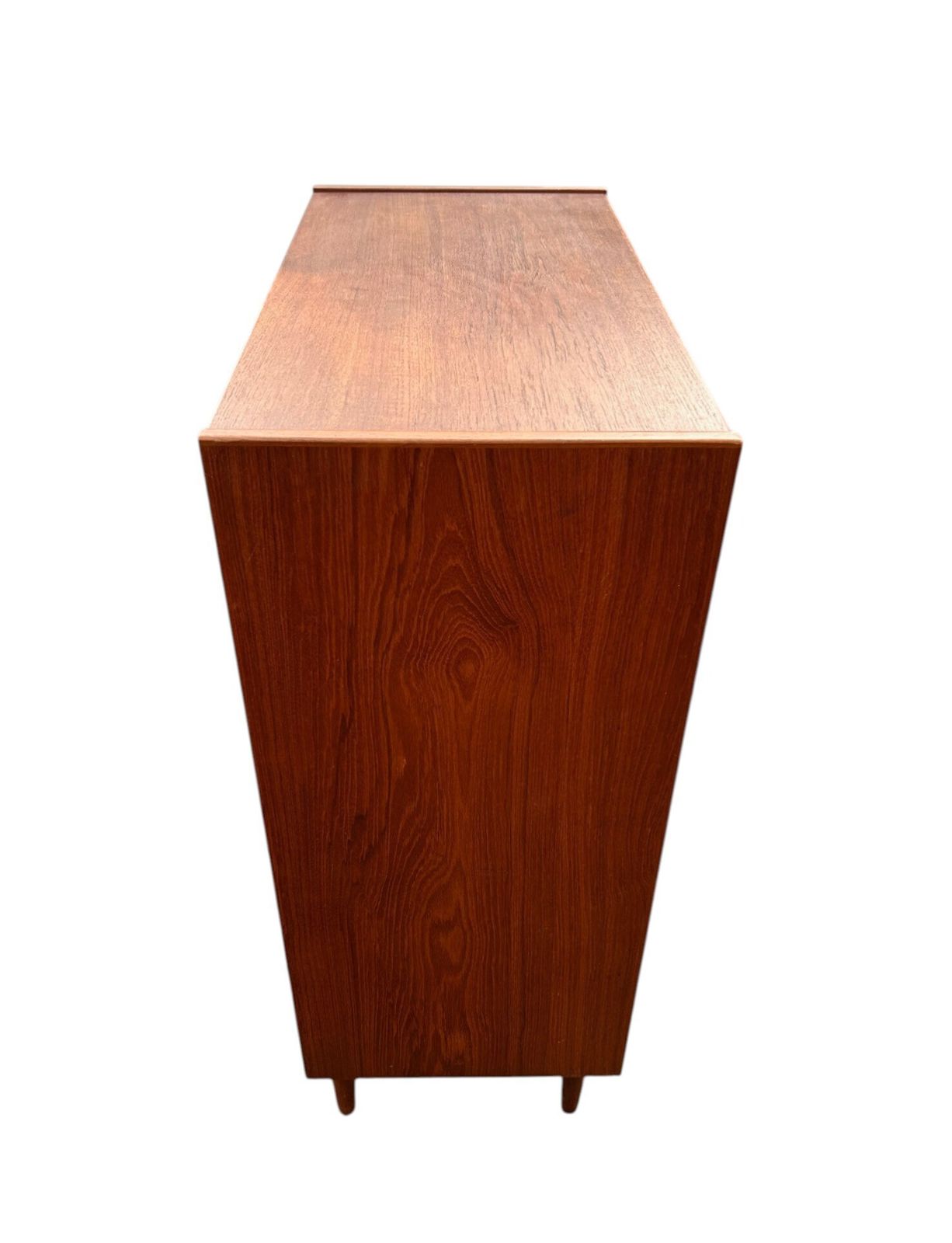 photo buy Danish Teak Chest Of Drawers Scalloped Handles Mid Century Tallboy 1960s