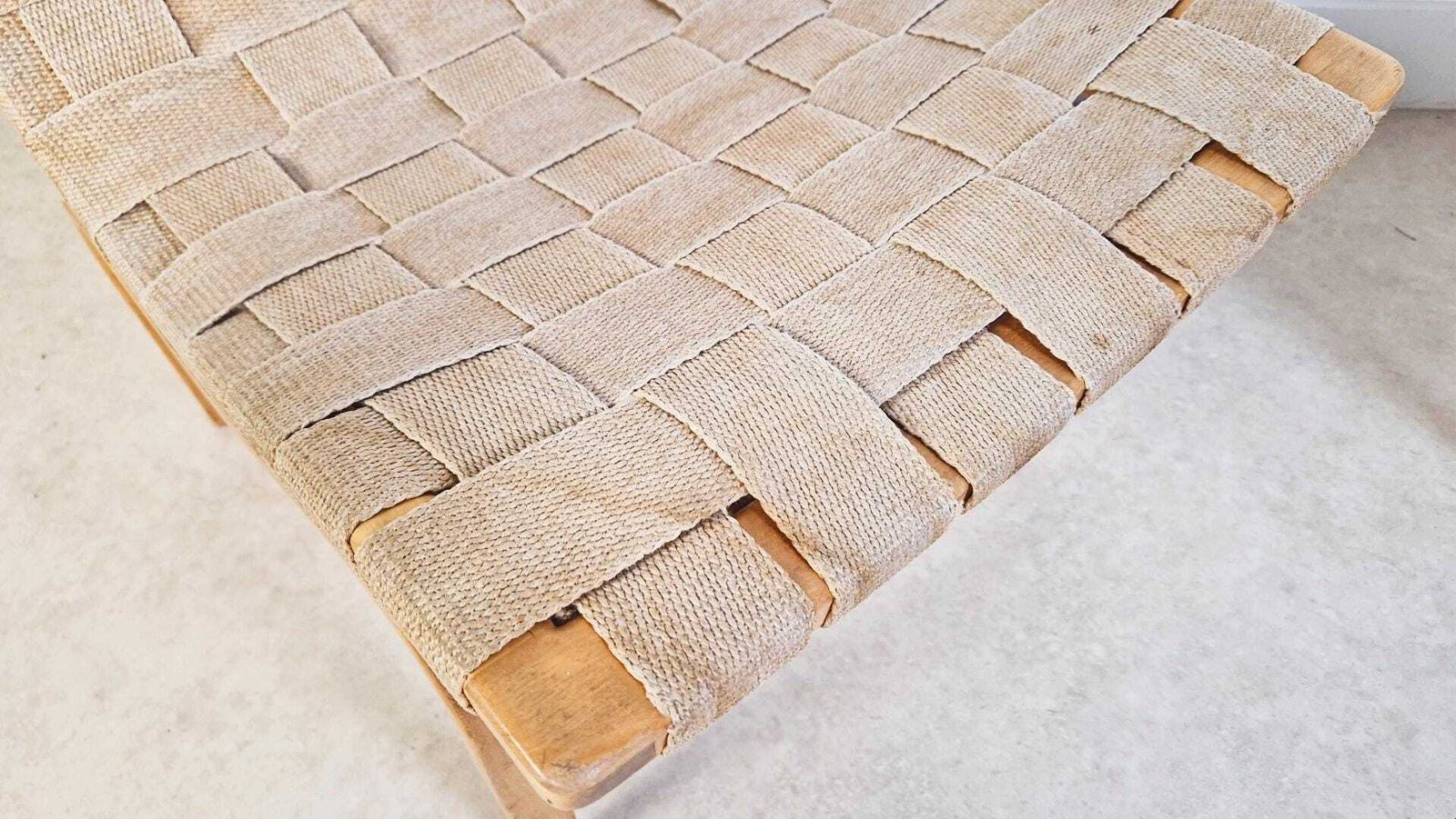 1295.0 Bruno Matheson 'Eva' Vintage 1950s Mid Century Swedish Birch & Hemp Weave Lounge Accent Chairs Pg004 photo