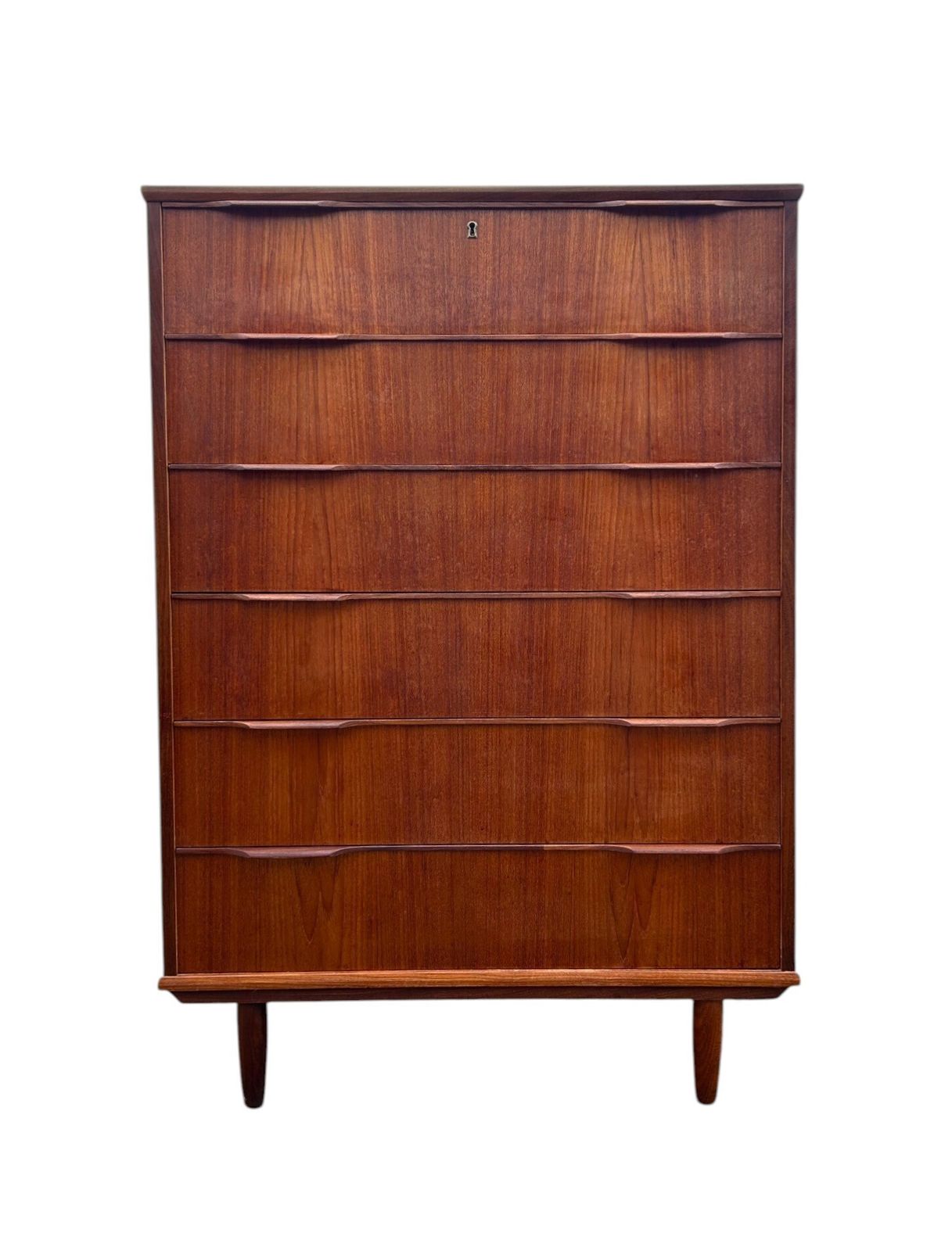 Danish Large Teak Chest Of Drawers Mid Century Tallboy 1960s