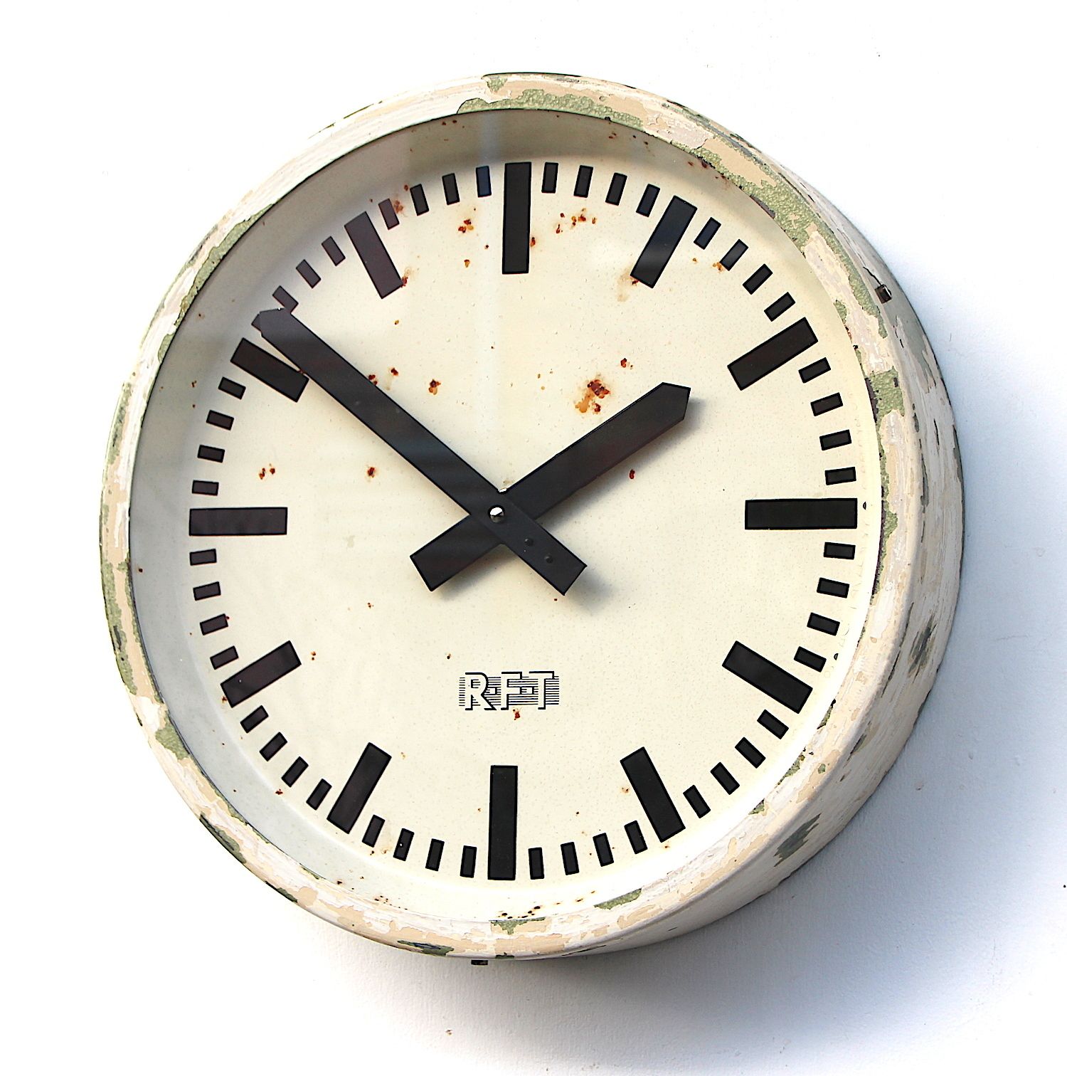 1960s East German Vintage Factory Wall Clock. Fully Guaranteed. London Timepiece. photo furniture
