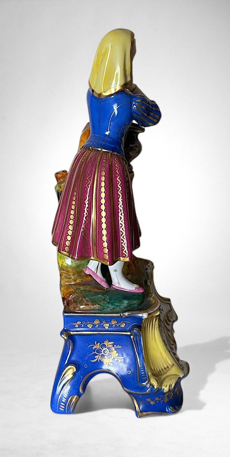Napoléon III Style French Polychrome Porcelain Figurine By Porcelaine De Paris photo 1112.0