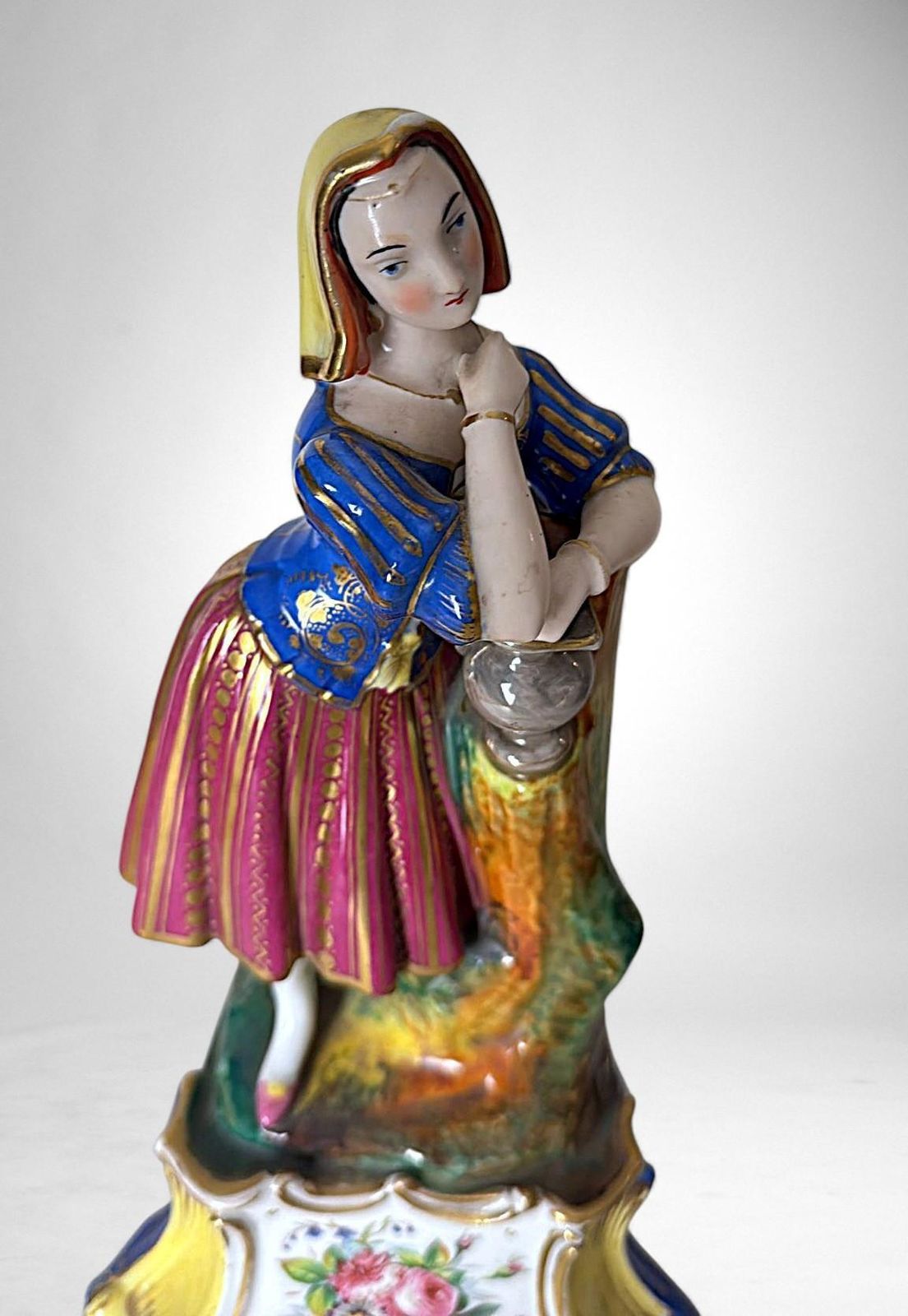 Napoléon III Style French Polychrome Porcelain Figurine By Porcelaine De Paris photo buy