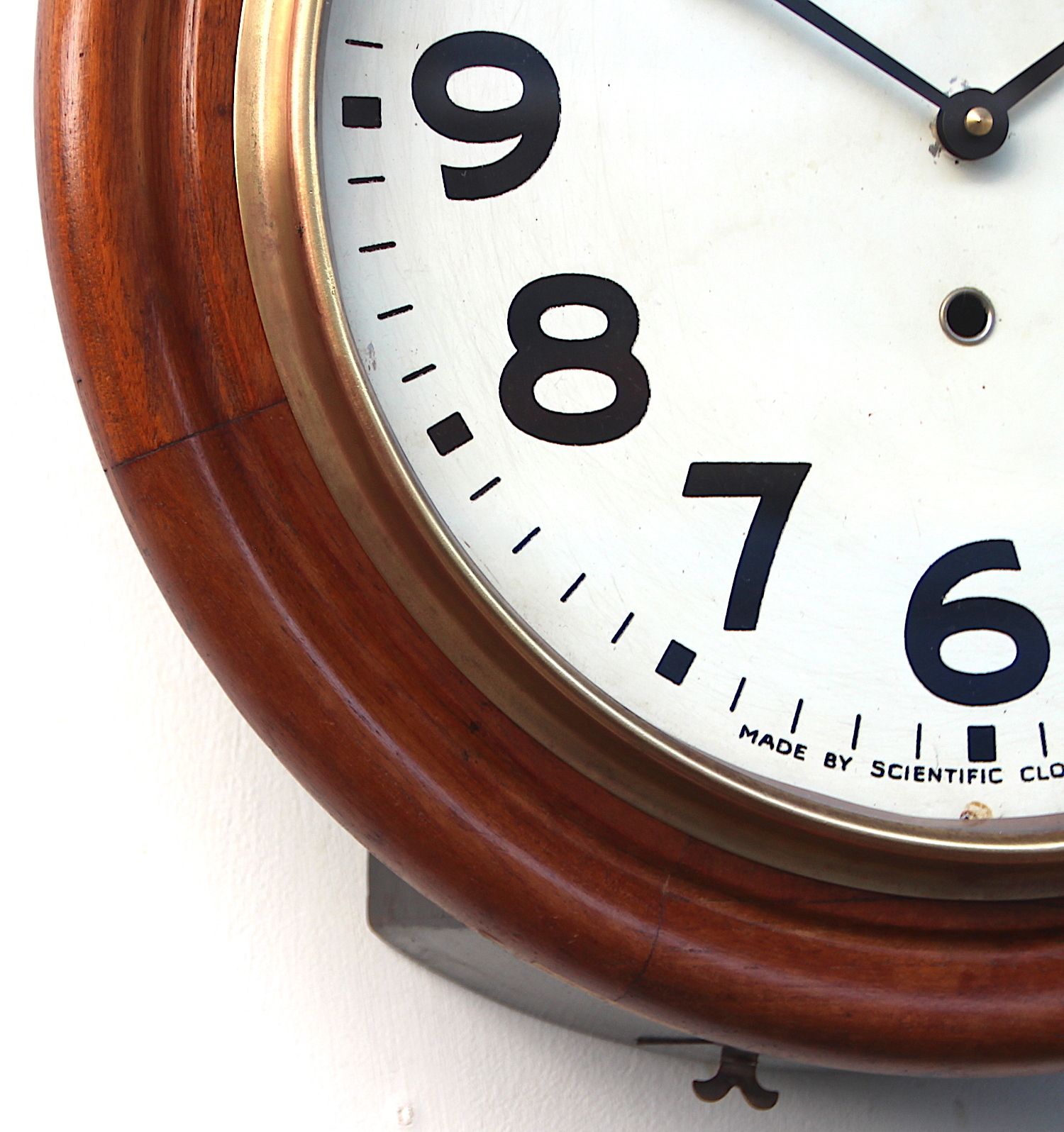 Large 40cm Mahogany Railway Wall Clock Factory. Fully Guaranteed. London Timepiece. photo 325.0