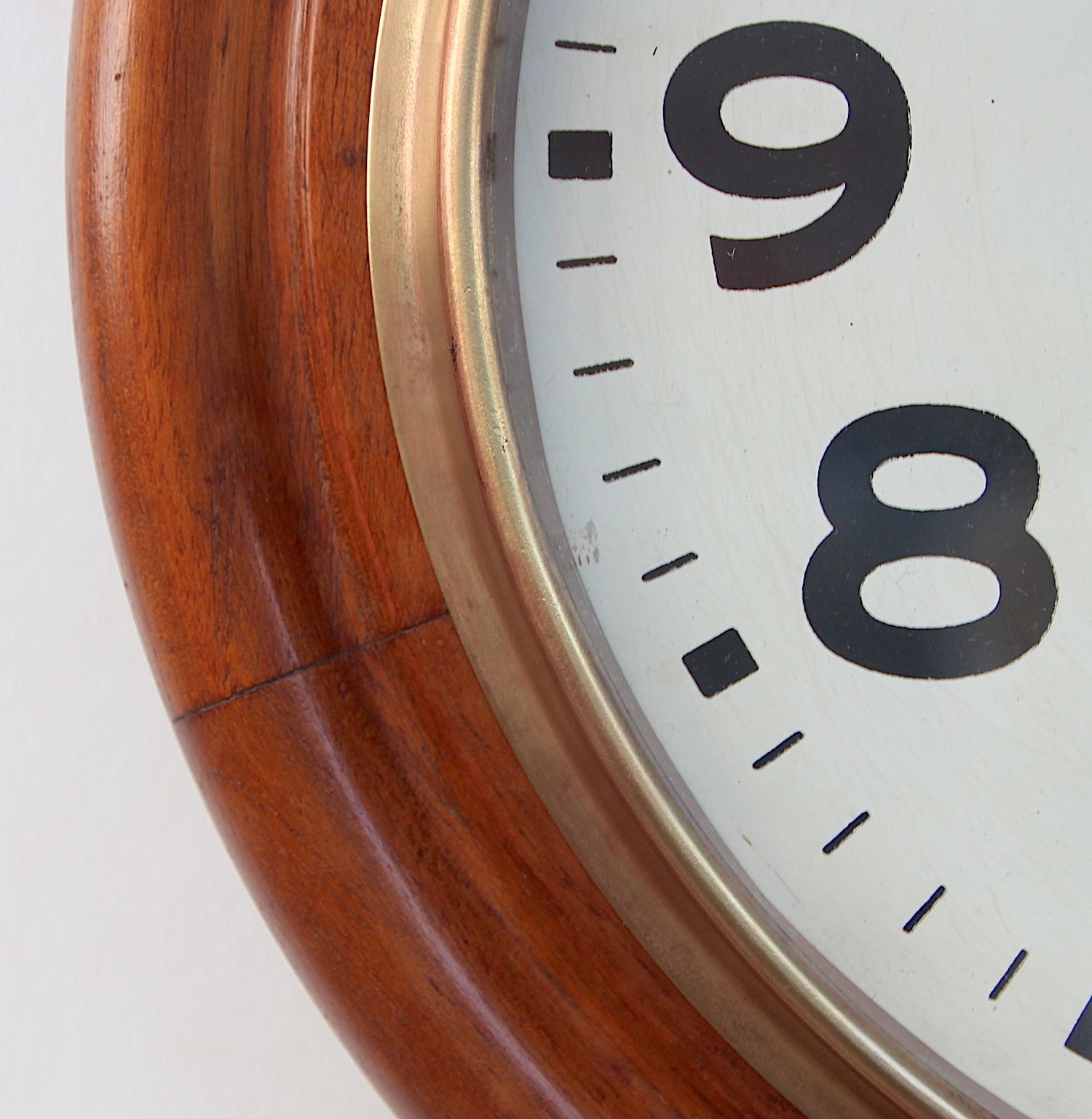 325.0 Large 40cm Mahogany Railway Wall Clock Factory. Fully Guaranteed. London Timepiece. photo