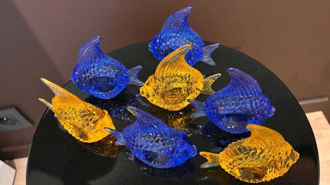 photo furniture Lucite Angel Fish Napkin Rings: Tropical Beach Decor, Set Of 7