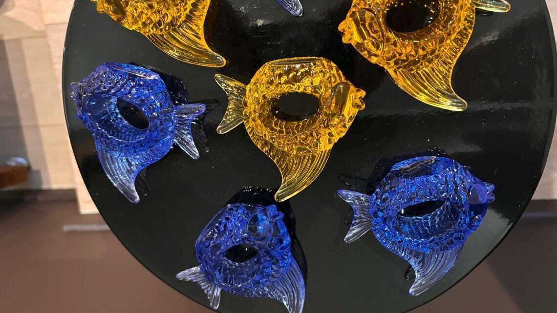 Home Decor Lucite Angel Fish Napkin Rings: Tropical Beach Decor, Set Of 7 photo
