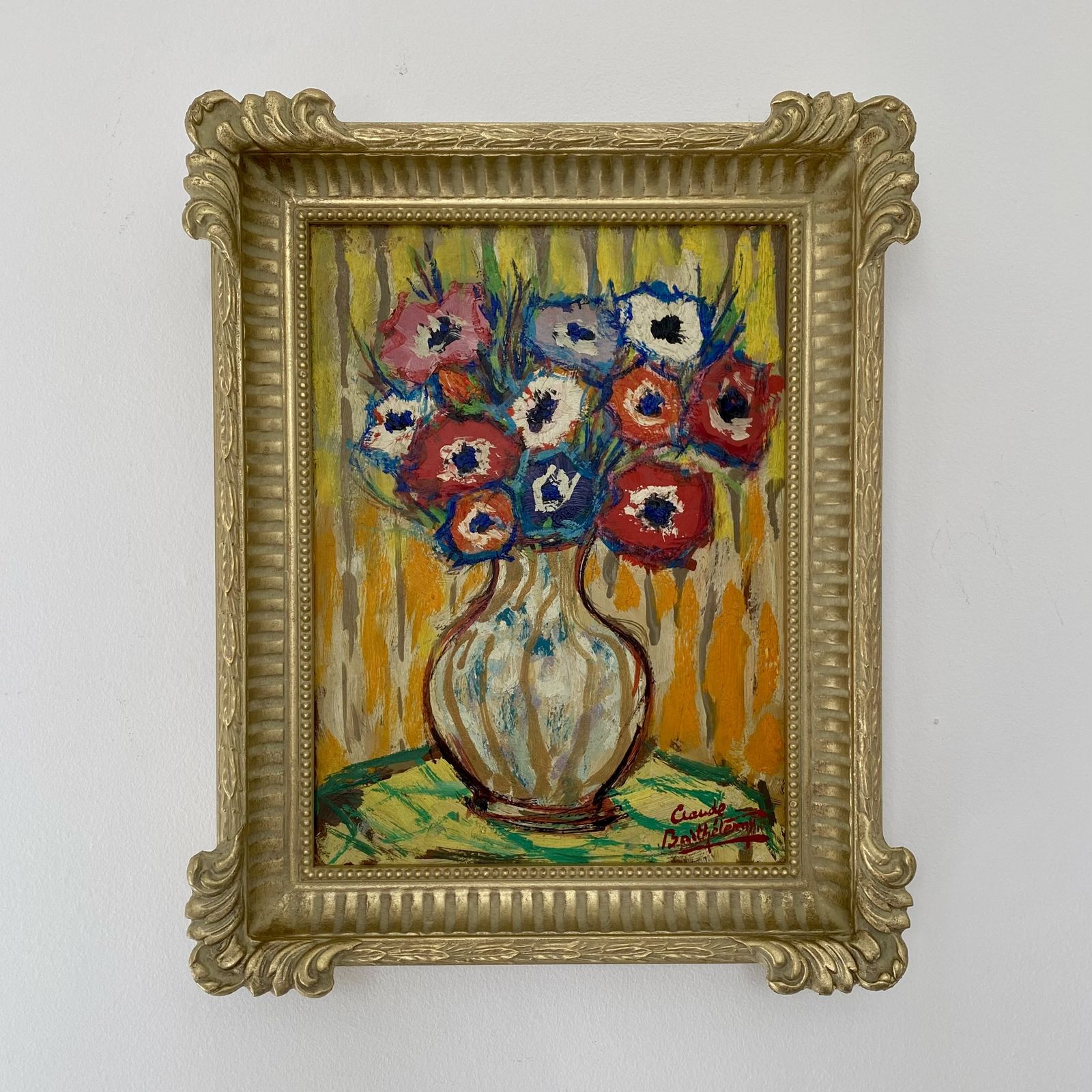 French Still Life With Flowers Painting By Claude Barthélemy
