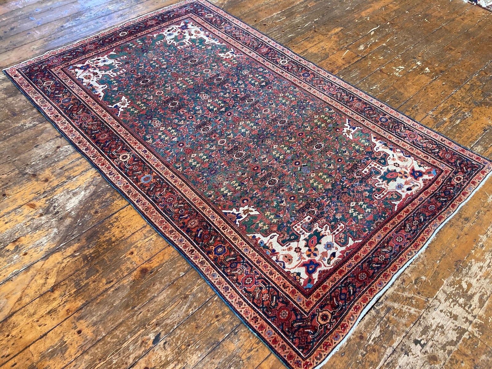 Antique Mahal Rug 2.08m X 1.32m photo Textiles
