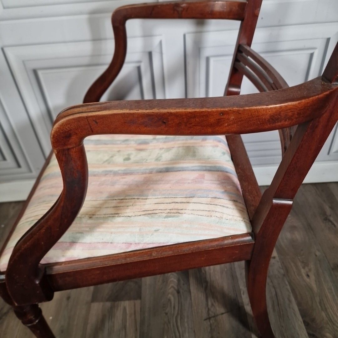 photo buy Antique Desk Elbow Chair Georgian Style Carver Armchair Fireside Wood Mahogany