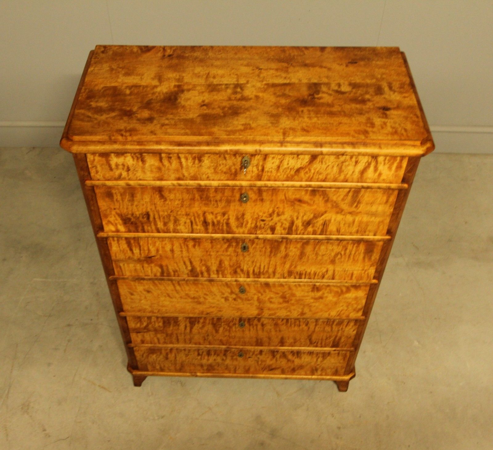 An Early 20th‑Century Swedish Birch Tall Chest Of Drawers photo 1995.0