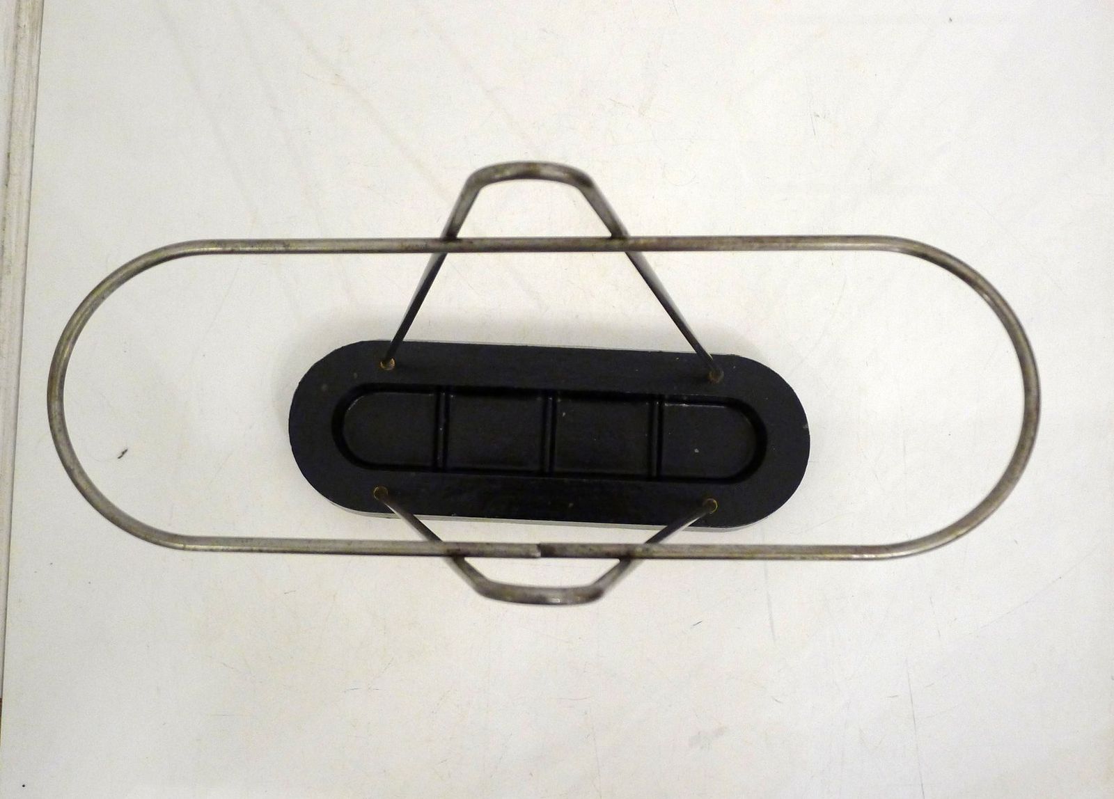 Modern Umbrella Stand In Chromed Metal And Cast Iron, 1950s photo vintage