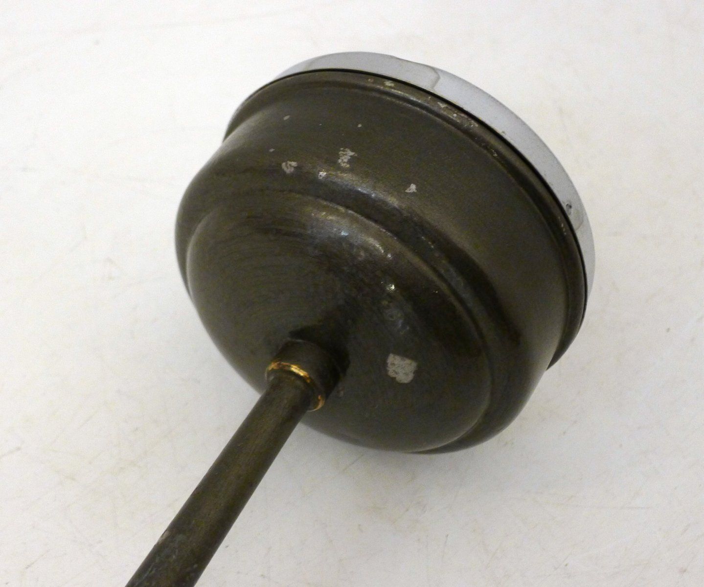 Mid Century Modern Metal Standing Ashtray With Push Button Lid, 1950s photo vintage