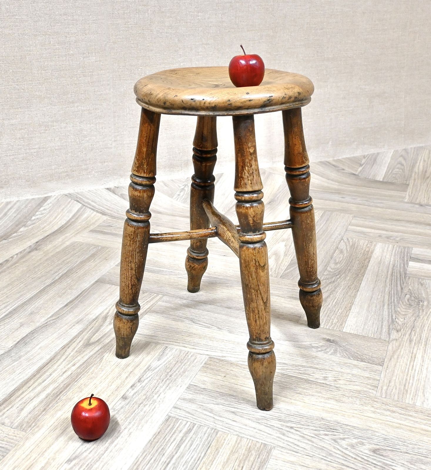 Antique Four Leg Alebouse Stool photo Furniture