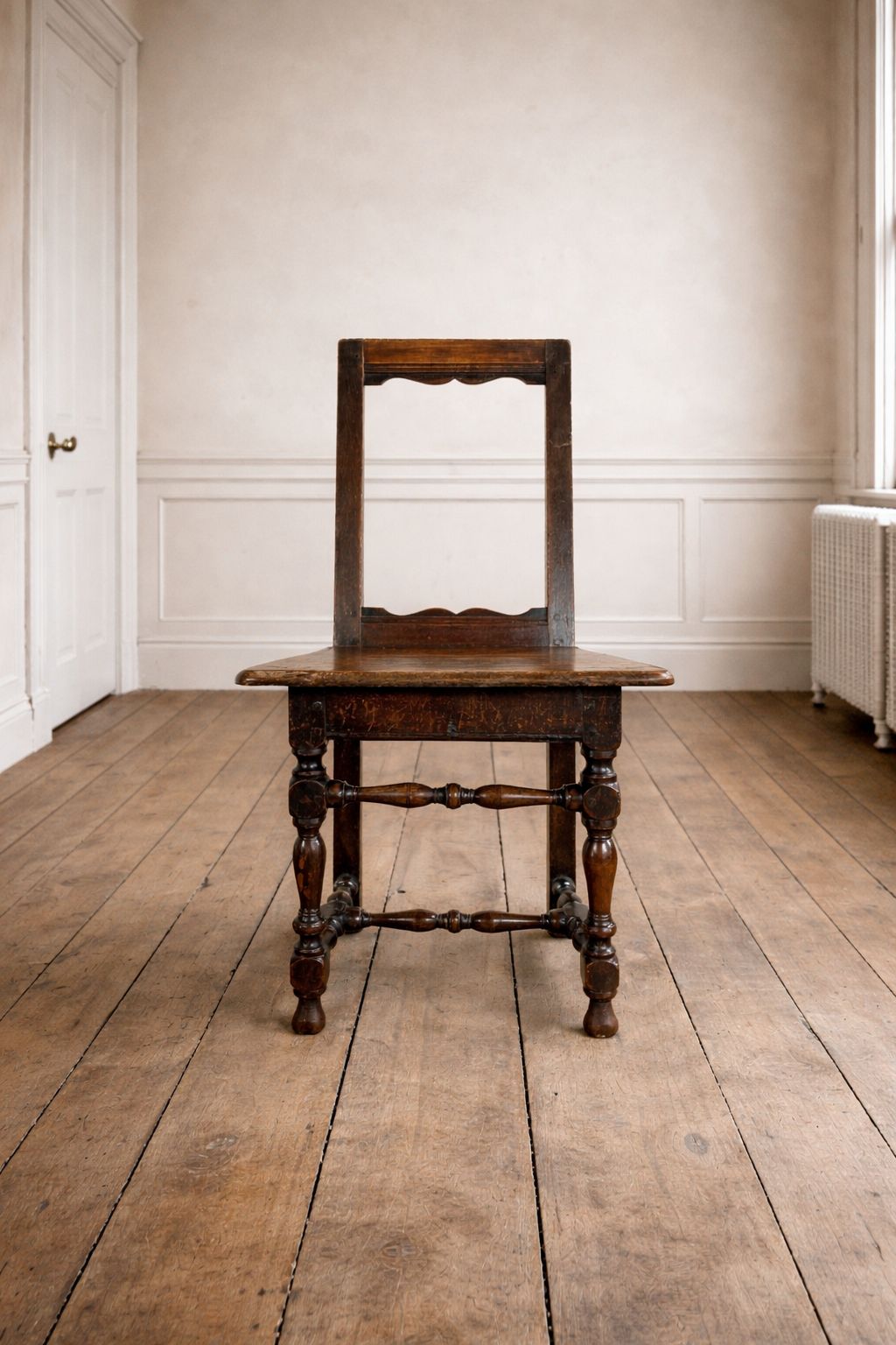 18th Century Antique French Oak Hall Chair photo furniture