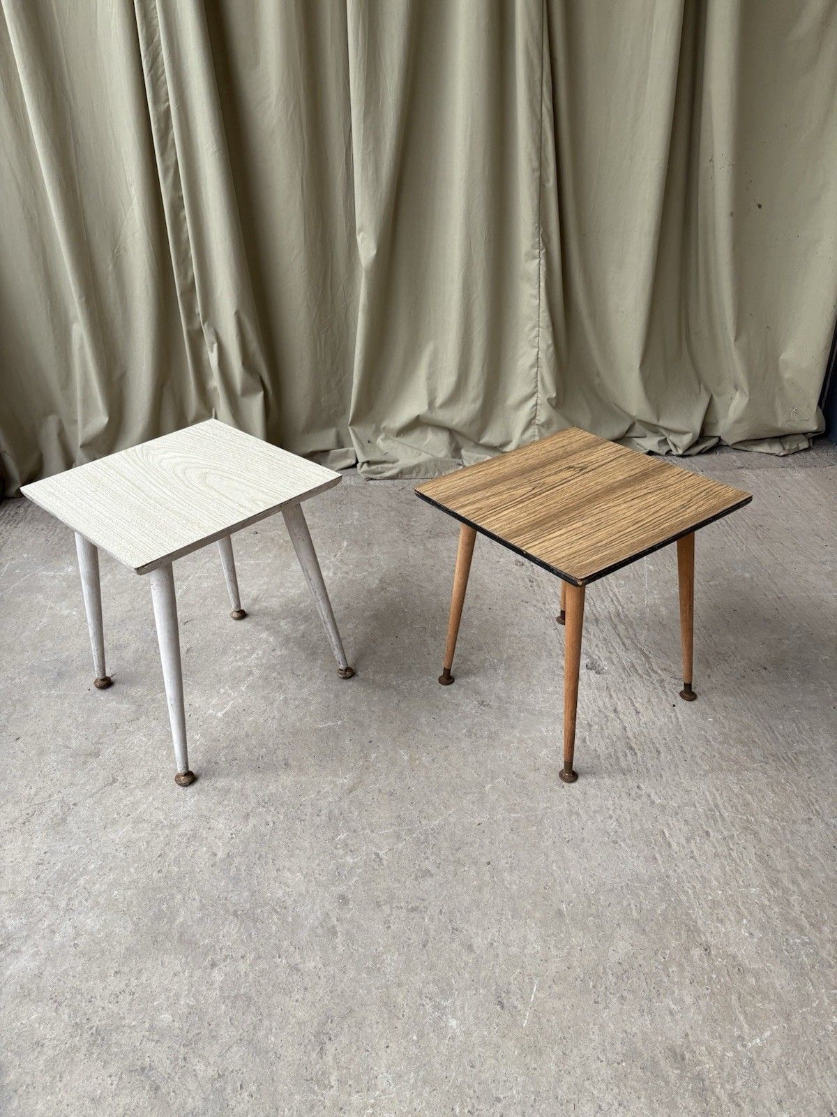 Vtg Mid Century Set Of 2 Side Coffee Bedside Tables Scandi Danish Retro R1089 photo for sale