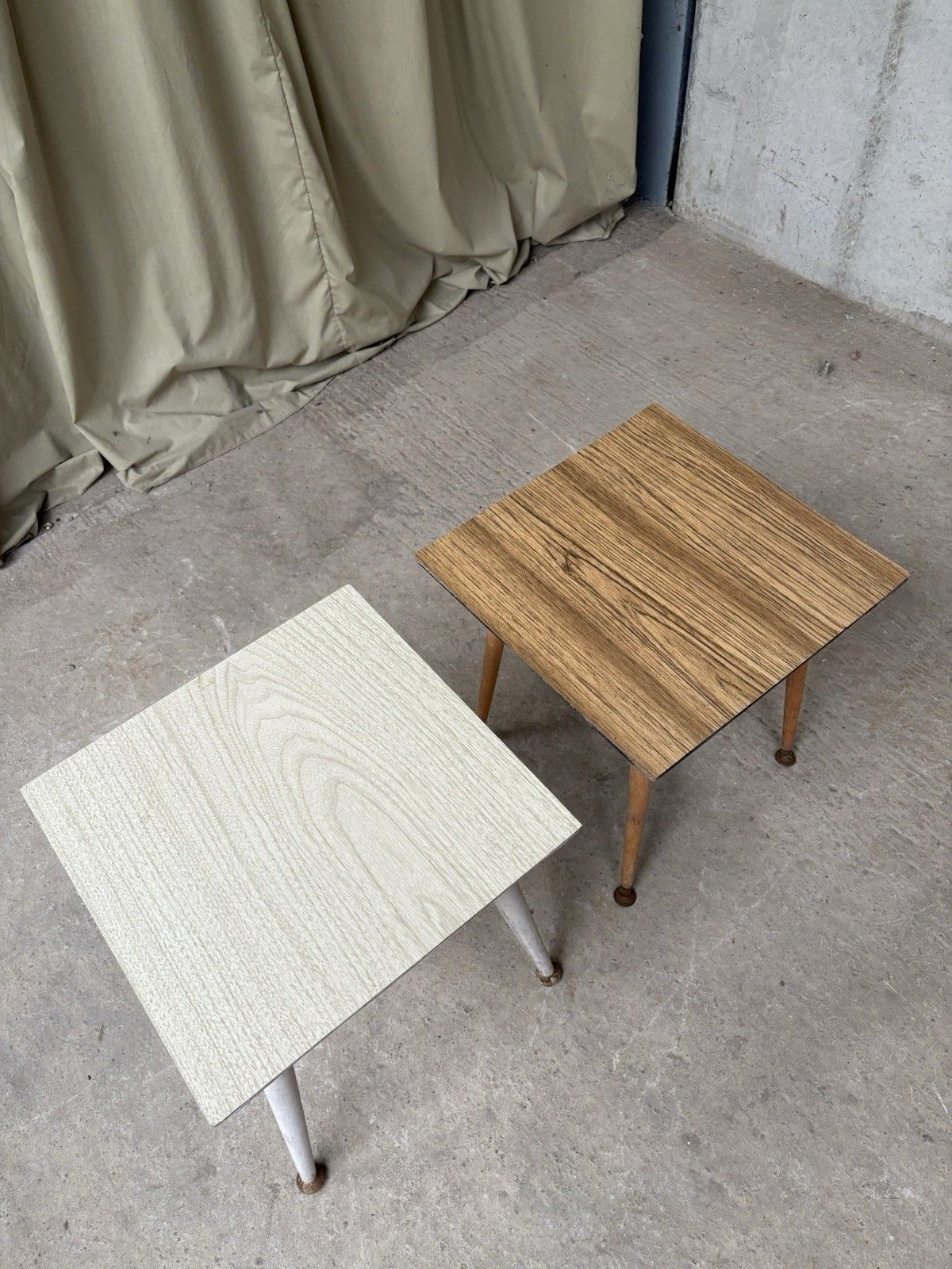 Vtg Mid Century Set Of 2 Side Coffee Bedside Tables Scandi Danish Retro R1089 photo vintage
